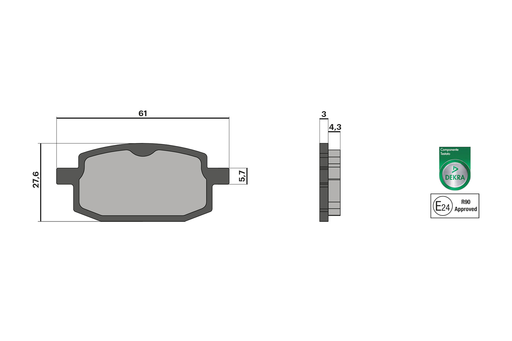 brake pads homologated
